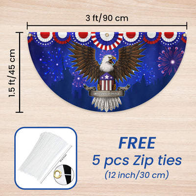 Flagwix American Flag - Independence Day Eagle 4th of july Non-Pleated Fan Flag
