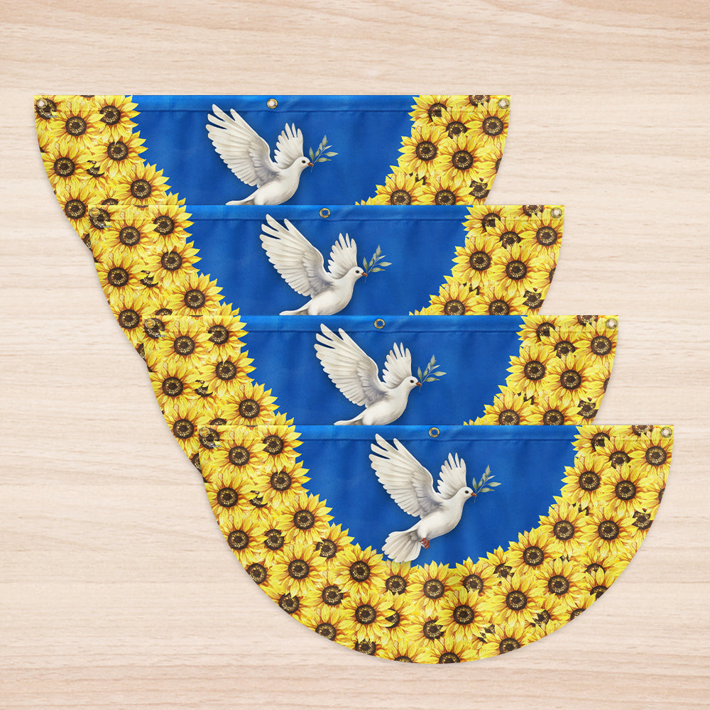 Peace For Ukraine Stand With Ukraine Non-Pleated Fan Flag