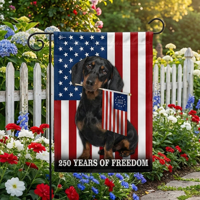 Dog American Flag, 250 Years of Freedom Dachshund Dog US Flag