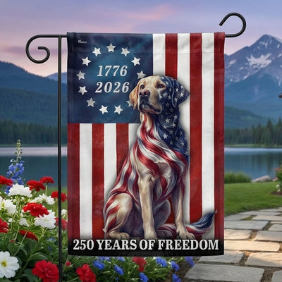 Patriotic Labrador Retriever American Flag, 250 Years of Freedom Dog Flag