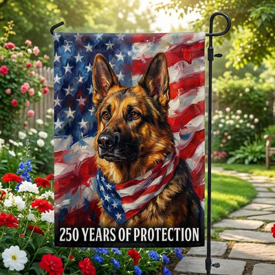 Dog American Flag, 250th Anniversary German Shepherd Patriot US Flag