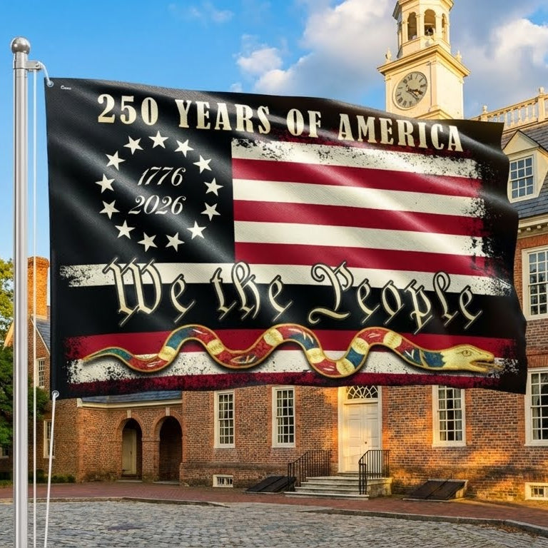 We The People 1776 2026 American Grommet Flag, 250 Years of American Heritage Patriotic