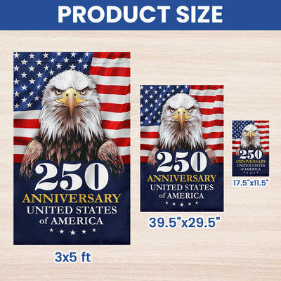 Flagwix American Flag - 250 Anniversary 1776 2026 United States Of America Patriotic Eagle