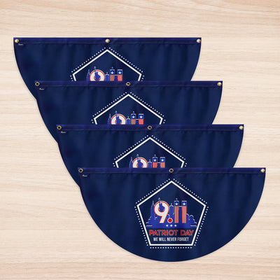 911 Patriot Day September 11 Never Forget 9/11 Non-Pleated Fan Flag 3-Day Shipping