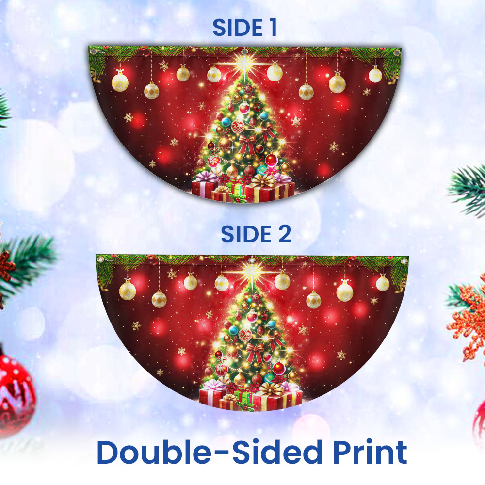 Christmas Tree Festive Holiday Solar LED Fan Flag