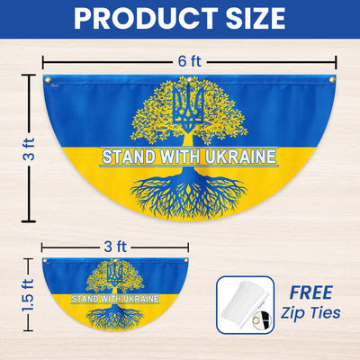 Stand With Ukraine Non-Pleated Fan flag