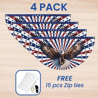 Flagwix American Flag - Patriotic Eagle 4th Of july Non-pleated Fan Flag
