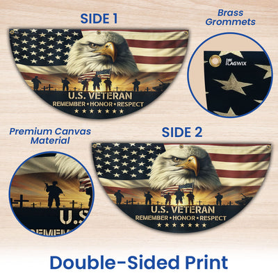 Memorial Day U.S. Veteran Non-Pleated Fan Flag