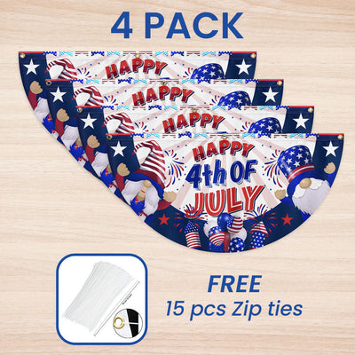 Flagwix American Flag - Happy 4th Of july Independence Day Gnomes Non-Pleated Fan Flag