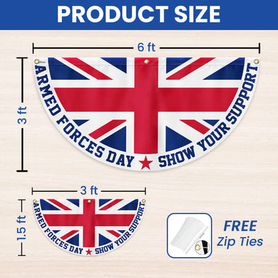 Armed Forces Day UK Non-Pleated Fan Flag