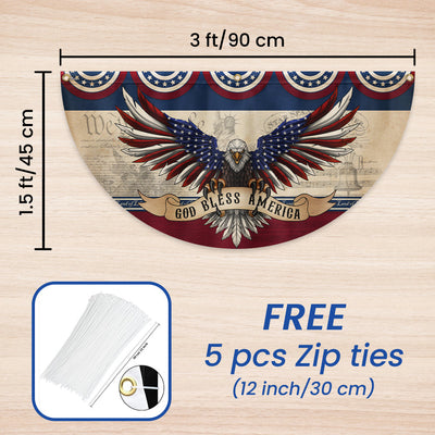 Flagwix American Flag - God Bless America Patriotic Eagle Non-Pleated Fan Flag