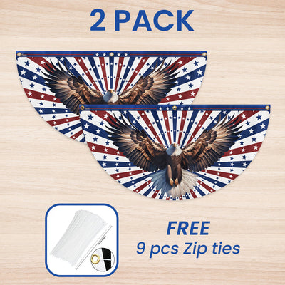 Flagwix American Flag - Patriotic Eagle 4th Of july Non-pleated Fan Flag