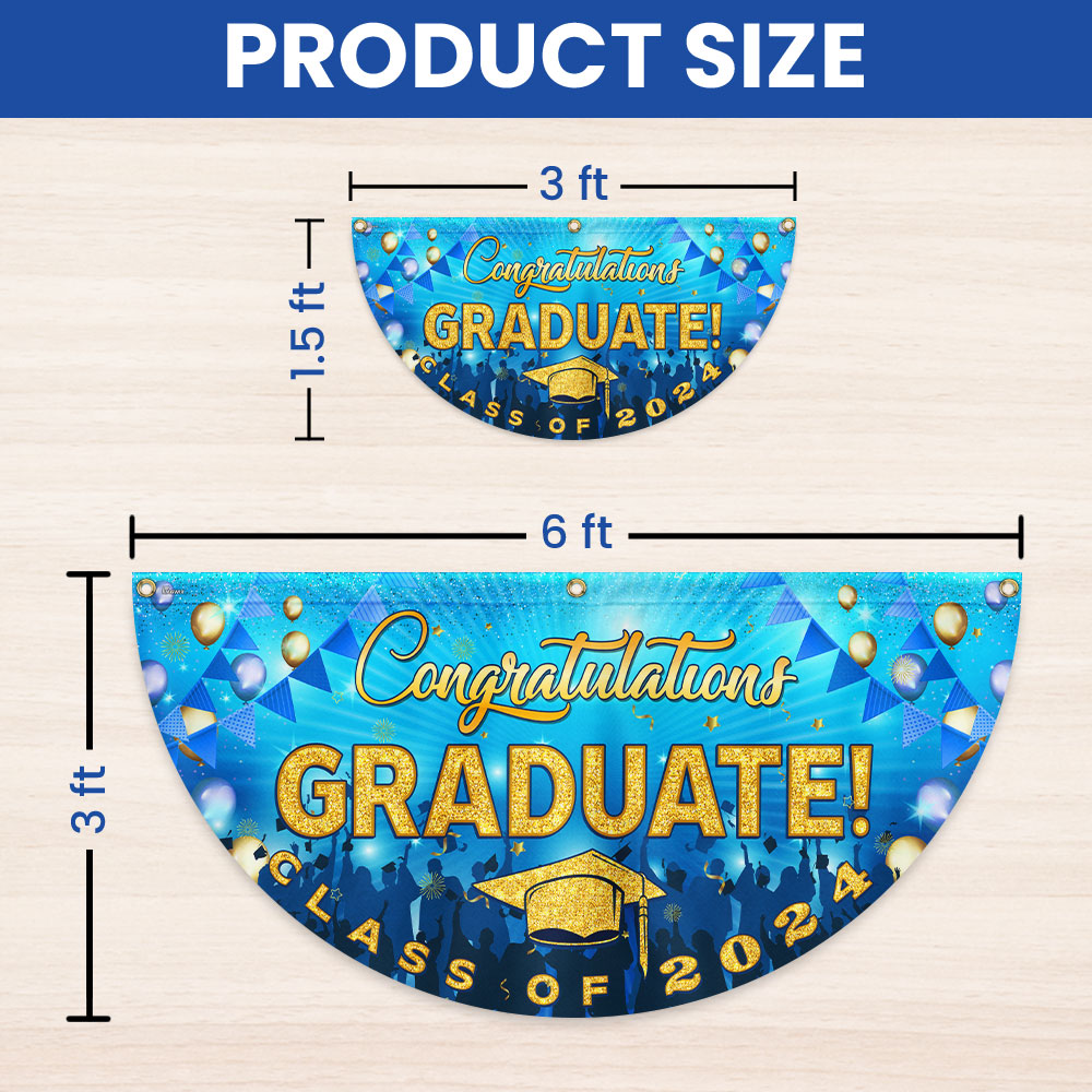 Congratulation Graduate Graduation Non-Pleated Fan Flag
