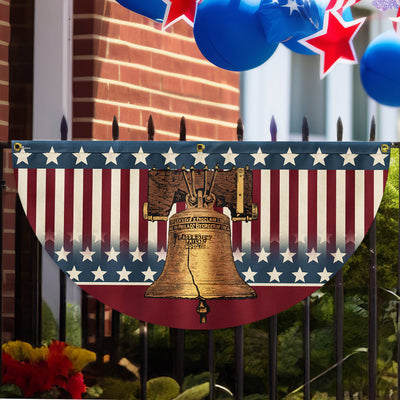 Flagwix American Flag - Liberty Bell 4th of july America Forever Patriotic Non-Pleated Fan Flag