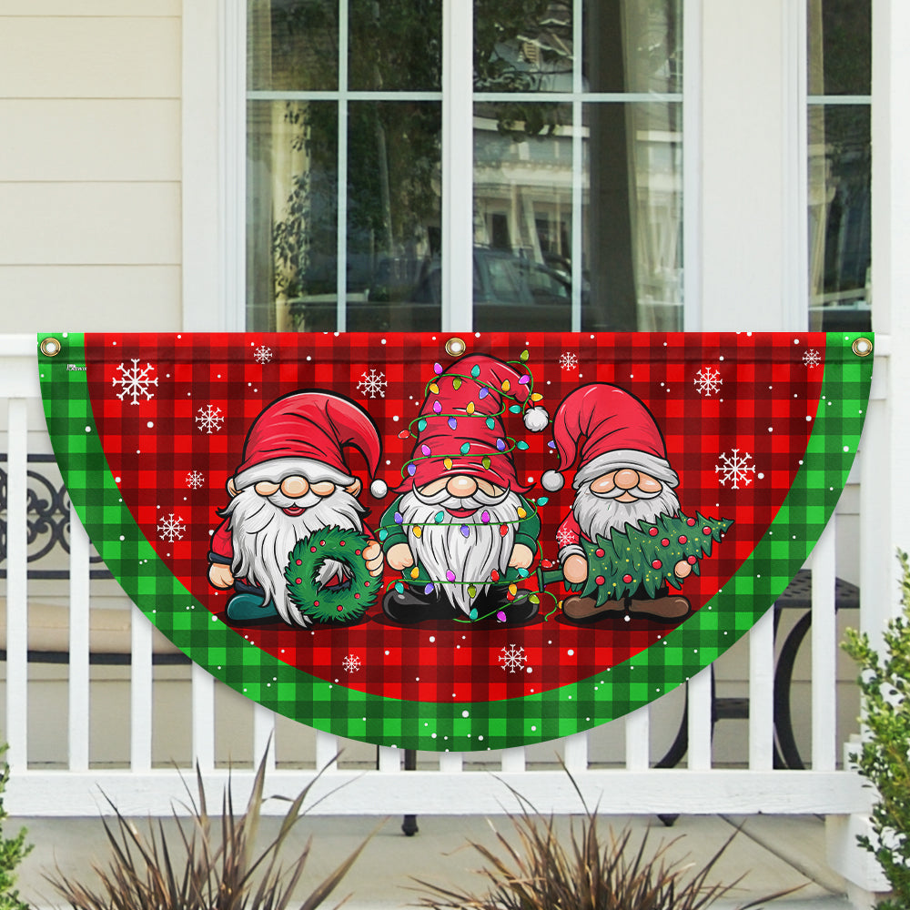 Gnome Christmas Non-Pleated Fan Flag