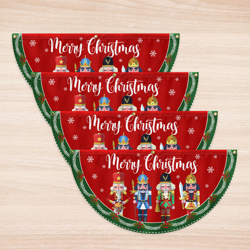 Nutcracker Merry Christmas Non-Pleated Fan Flag