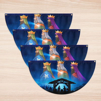 Nativity Three Wise Men We Three Kings Jesus Christmas Non-Pleated Fan Flag