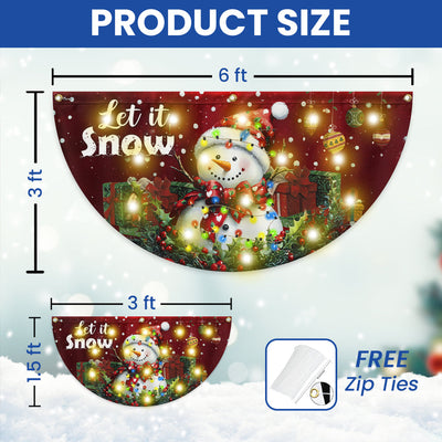 Let it Snow, Snowman Christmas Solar Led Fan Flag