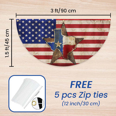 Texas Texan American Non-Pleated Fan flag