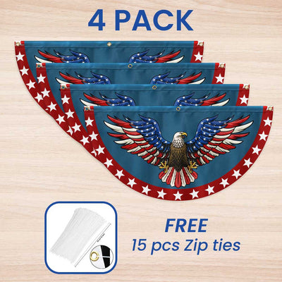 Patriotic Eagle Spread Wings American Non-Pleated Fan Flag
