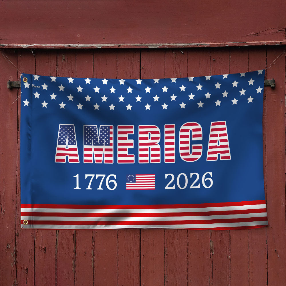 250th Anniversary Grommet Flag - 4th of July 2026 Decorative Flag