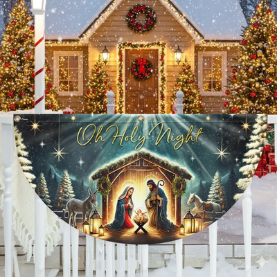 Christmas Nativity Of Jesus Christ Holy Night Non-Pleated Fan Flag