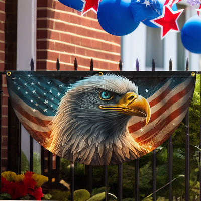 Flagwix American Flag - Eagle American Flag 4th of july Independence Day Non-Pleated Fan Flag