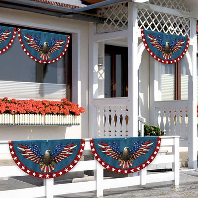 Patriotic Eagle Spread Wings American Non-Pleated Fan Flag