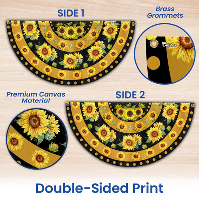 Sunflower Hippie Welcome Non-Pleated Fan Flag