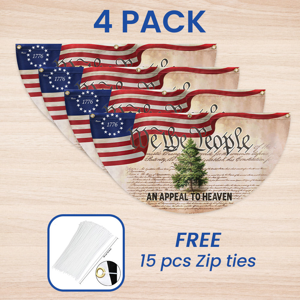 Flagwix American Flag - An Appeal To Heaven Flag We The People Betsy Ross 1776 Pine Tree Non-Pleated Fan Flag