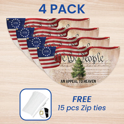 Flagwix American Flag - An Appeal To Heaven Flag We The People Betsy Ross 1776 Pine Tree Non-Pleated Fan Flag