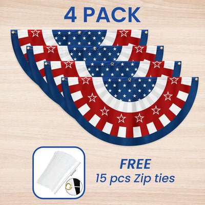 Flagwix American Flag - Happy 4th Of july Independence Day Non-pleated Fan Flag