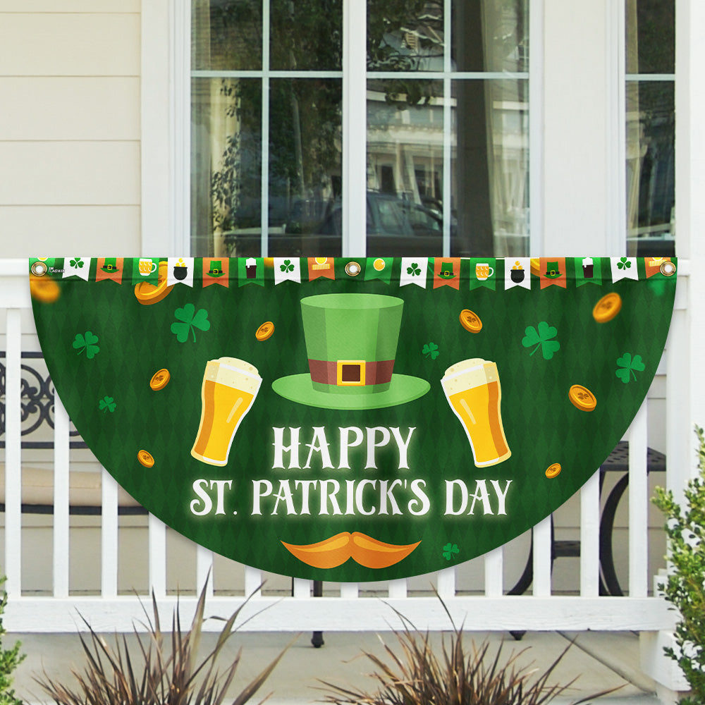 Happy St. Patrick's Day Non-Pleated Fan Flag