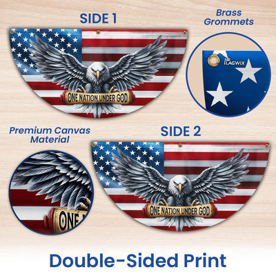 One Nation Under God Patriotic Eagle Non-Pleated Fan Flag