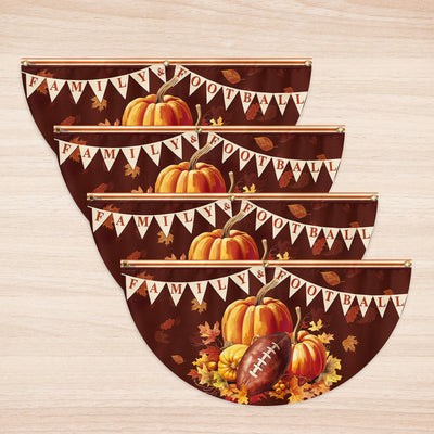 Fall Family And Football Non-Pleated Fan Flag