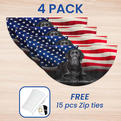 Black Labrador Retriever American Non-Pleated Fan Flag