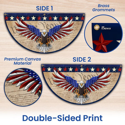 Flagwix American Flag - We The People Patriotic Eagle Non-Pleated Fan Flag