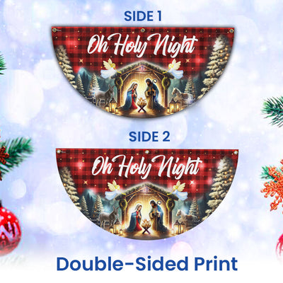 Nativity Of Jesus Christmas Silent Night Oh Holy Night Solar Led Fan Flag