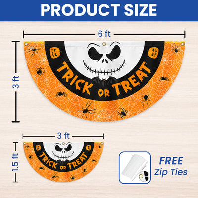 Trick Or Treat Happy Halloween Non-Pleated Fan Flag