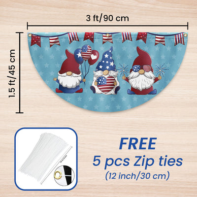 Flagwix American Flag - Patriotic Gnome 4th Of july Non-Pleated Fan Flag