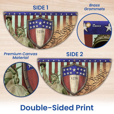 Flagwix American Flag - 1776 We The People Patriotic Non-Pleated Fan Flag