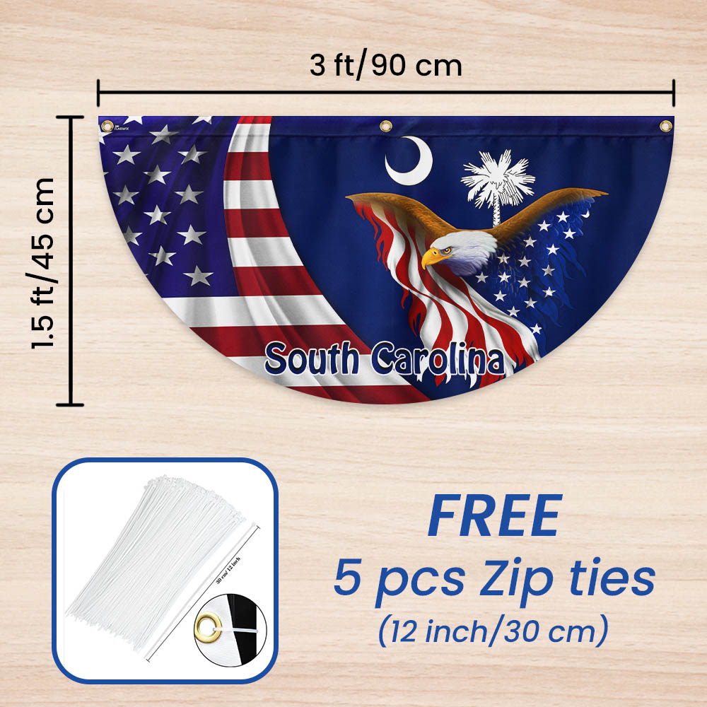 South Carolina Eagle Non-Pleated Fan Flag
