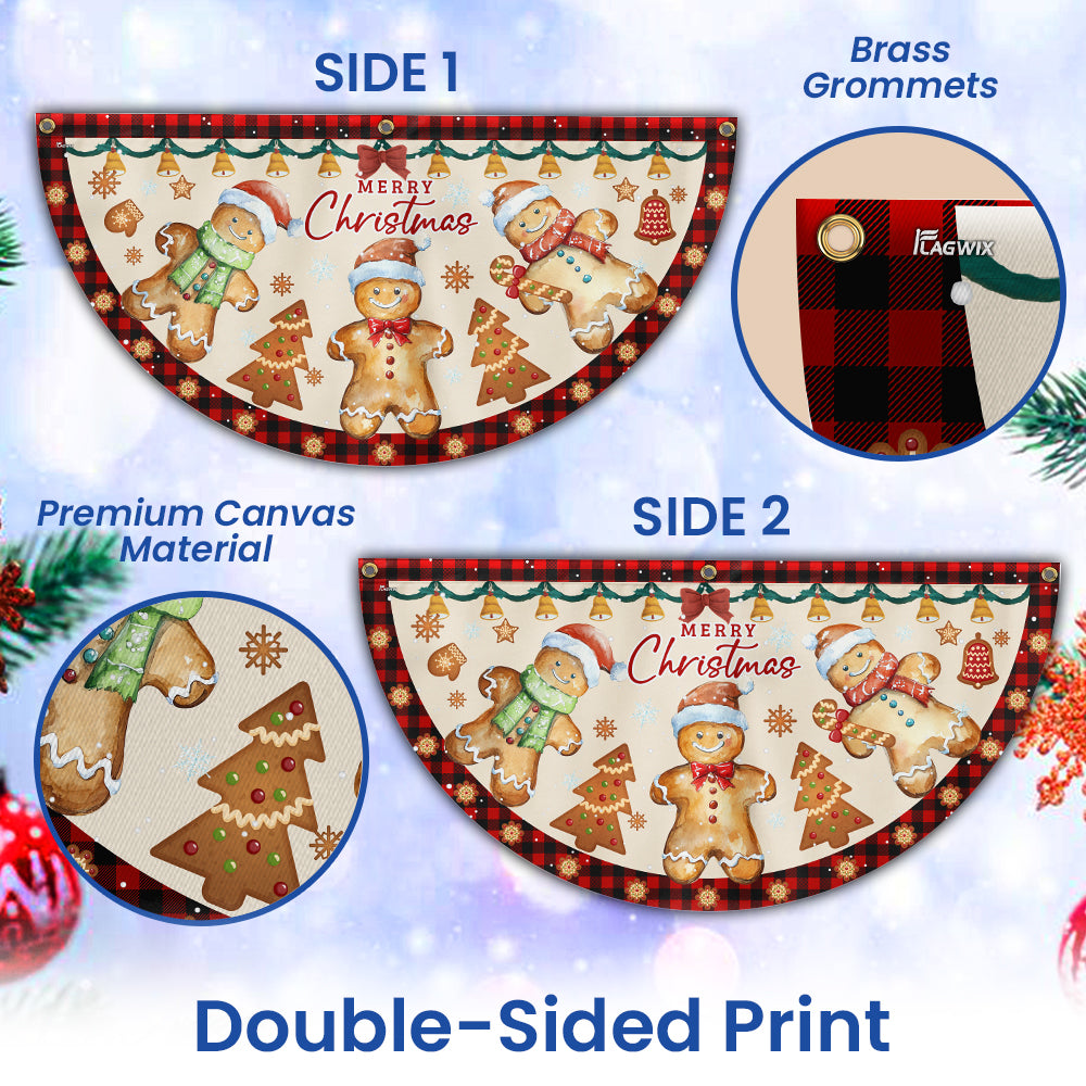 Gingerbread Christmas Non-Pleated Fan Flag