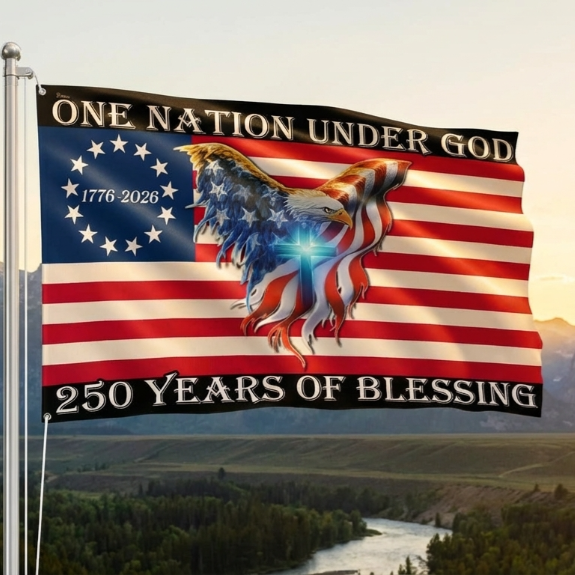 One Nation Under God, 250 Years Of Blessing 250 American Grommet Flag