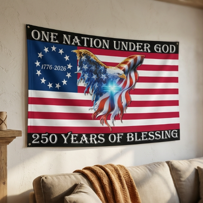 One Nation Under God, 250 Years Of Blessing 250 American Grommet Flag