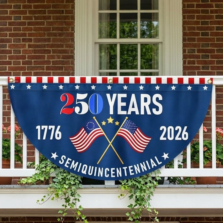 Flagwix American Flag - Flagwix America 250th Anniversary Non-Pleated Fan Flag
