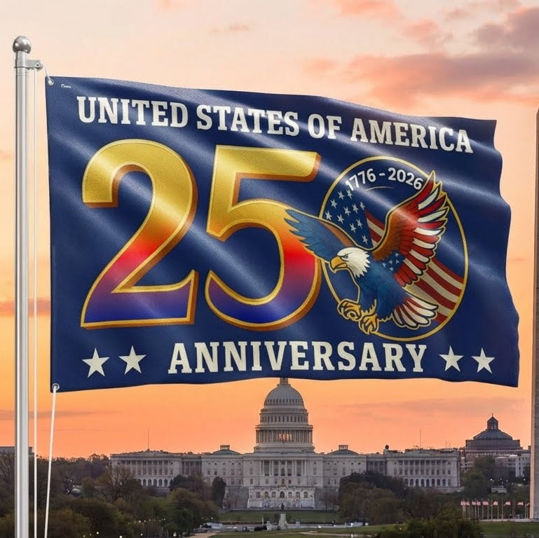 250th Anniversary United States of America Eagle Patriotic Grommet Flag