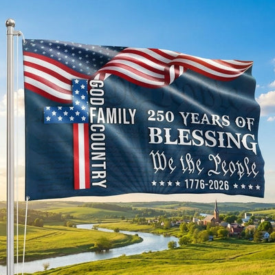 We The People American Flag, 250 Years Blessing 1776 2026 Grommet Flag 3-Day Shipping