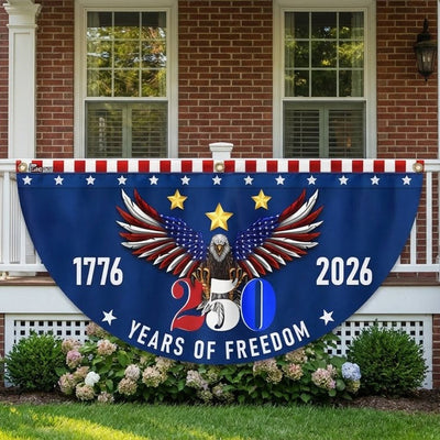 250 Years of Freedom Semiquincentennial American Eagle Patriotic Fan Flag