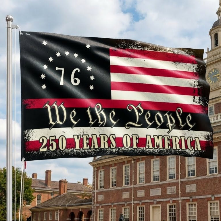 250 Years of Freedom Bennington Grommet Flag, We The People 76 Flag